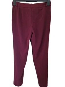Marks And Spencer Burgundy Tapered Trousers Size 10 - Picture 1 of 3