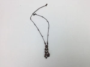Vintage 1928 Brand Yellow Stone and Crystal Copper Reversible Lavaliere - Picture 1 of 3