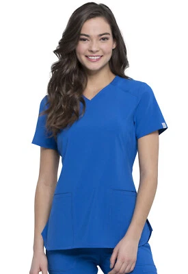 Cherokee Scrubs V Neck Top CK865A RYPS Royal Free Shipping - Image 1 of 4