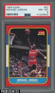 1986 Fleer Basketball #57 Michael Jordan RC Rookie HOF PSA 8