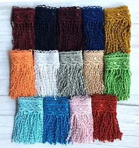 Kiddo 5,5" bianco rosso oro grigio bordeaux avorio rosa blu pizzo frange bordo da cantiere - Foto 1 di 17