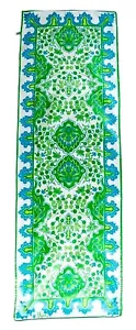 VINTAGE VERA LADYBUG POLYESTER 70'S BLUE/GREENS iNDIE-TRIBAL DESIGN LONG SCARF - Picture 1 of 9
