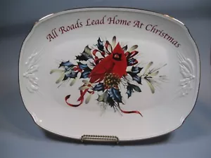 Lenox Winter Greetings "All Roads Lead Home At Christmas" Serving Tray Platter - Picture 1 of 6