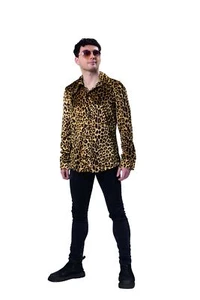 Hemd Leopard 90er Animal Print Langarm Kostüm Herren Karneval Fasching Fastnacht - Bild 1 von 1