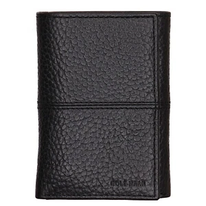 Portafoglio uomo Cole Haan nero 100% vera pelle tre pieghe - Foto 1 di 6