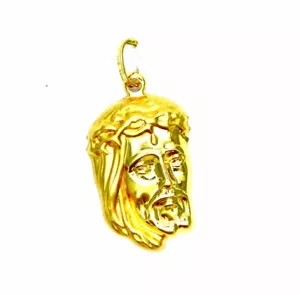 CIONDOLO ORO Giallo 18K 750/1000 Pendente Viso - Volto di Gesu' Cristo - Imagen 1 de 6