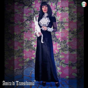 abito donna grande griff vintage alta moda vestito lungo nero invernale sfilata - Foto 1 di 1