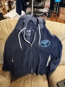 Marvel Mighty Thor Light Weight Hoodie Hammer Full Zip Blue Sweatshirt Men's L - Picture 1 of 3