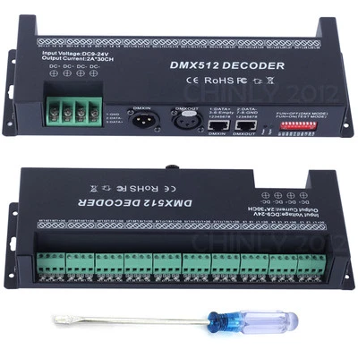 DMX 512 RGB 30 canales LED tira controlador dmx decodificador atenuador DC9V-24V driver Foto 1 de 4