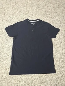 Kenneth Cole Men's Slim Fit Techni-Cole Stretch 3 Button T Shirt Dark Blue Med - Picture 1 of 2