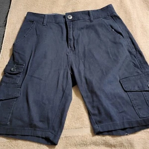 Pantaloncini uomo cargo impilati originali Genes slim fit vita 30" blu navy - Foto 1 di 6