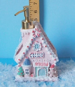 Dispenser sapone casa pan di zenzero rosa nuovo con etichetta lozione ragazzo caro natale - Foto 1 di 5