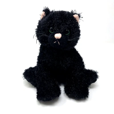 GANZ WEBKINZ BLACK CAT PLUSH ANIMAL GREEN EYES No. HM135 NO CODE - Image 1 of 4