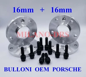 KIT 4 DISTANZIALI RUOTA 16+16mm PORSCHE TAYCAN + BULLONI BLACK OEM PORSCHE - Imagen 1 de 1