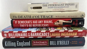 Lot 5 Conservative Book Club Republican GOP Philosophy O'Reilly Coulter Ingraham - Picture 1 of 11