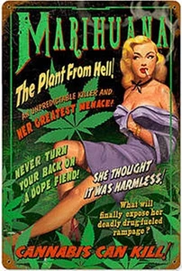 Marihuana The Plant From Hell Stahlschild 440mm x 290mm - Bild 1 von 1