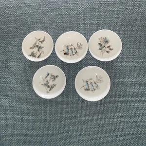haviland limoges china schleiger77 Blue Flowers Set Of Five Butterpats - Picture 1 of 7