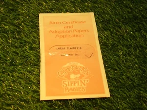 HASBRO PATCH CHOU ENFANT fille certificat de naissance pour bébé sippin - Photo 1/1