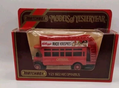 MATCHBOX  MODELS OF YESTERYEAR Y- 23 1922  AEC OMNIBUS  GENERAL.  RICE KRISPIES - Image 1 of 3