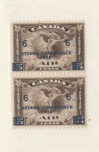 CANADA (MK4102) # C4 FVF-MNH 6 on 5cts C2 SURCHARGED PAIR /OLI-BROWN CAT $180 - Bild 1 von 1