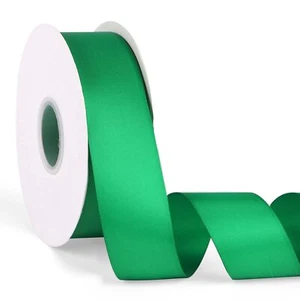 Green Satin Ribbon 1-1/2"x50 Yards Double Faced High Density for Gift Wrapping - Picture 1 of 8