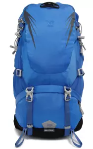 Leichter wasserdichter Wanderrucksack 34L blau inkl. Regenschutz & Faltmatte - Bild 1 von 8