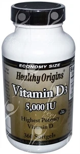 Healthy Origins Vitamin D3 5,000 IU 360 Softgels | Immune Health Vitamin Vit D - Picture 1 of 3