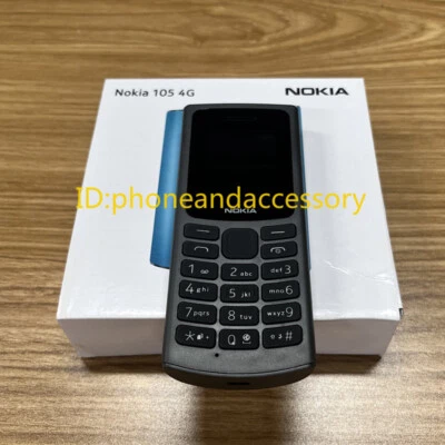 Original Nokia 105 4G Black Blue Dual SIM Unlocked cell phone - New Sealed - Image 1 of 4