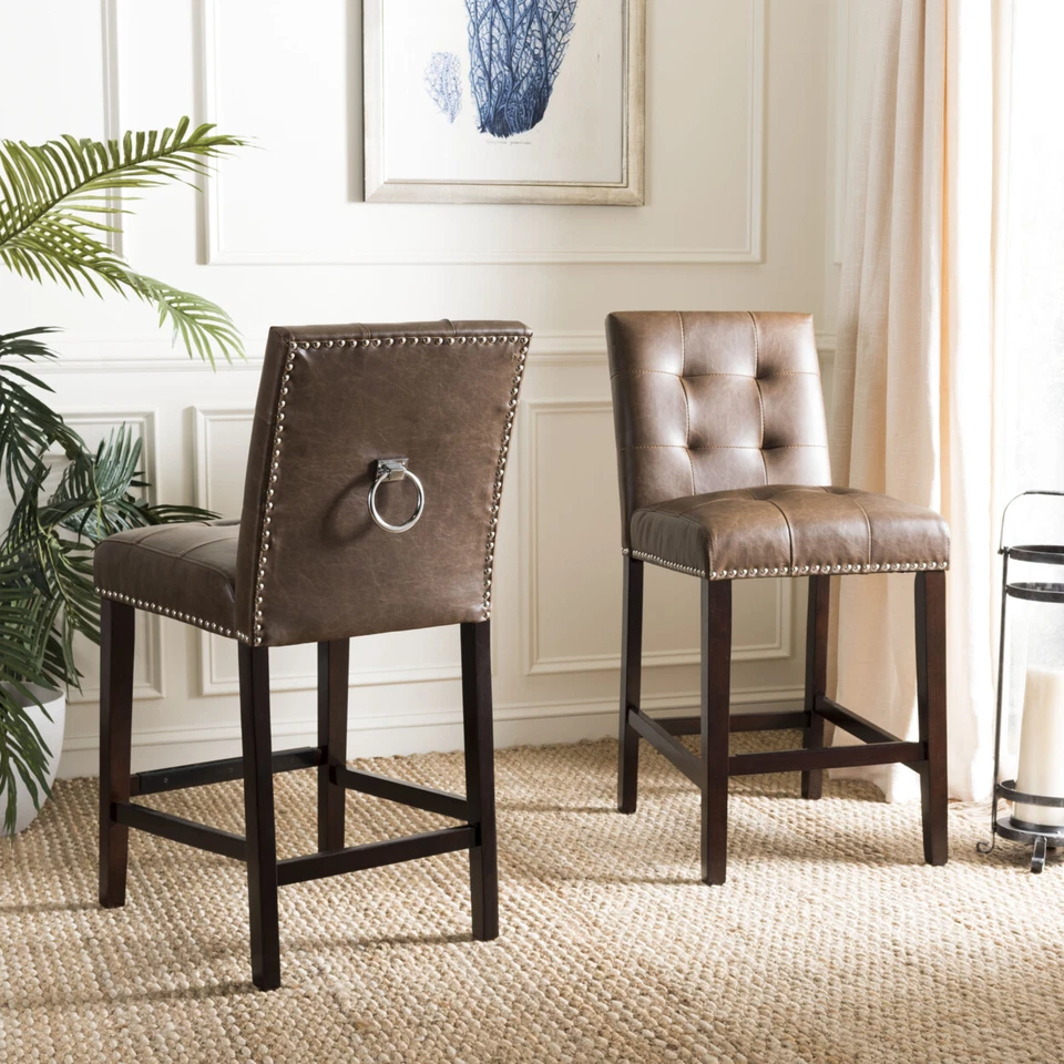 Juego de 2 taburetes de mostrador SAFAVIEH Nikita | marrón/espresso | Foto 1 de 4