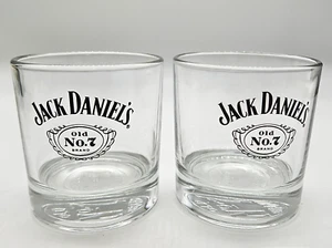 Lot of 2 Jack Daniels Whiskey Lowball Rocks 8 oz Glasses - Picture 1 of 3