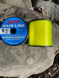 Raven Premium Monofilament fishing Line, 6lb Test Yellow,1200 Yds - Picture 1 of 2