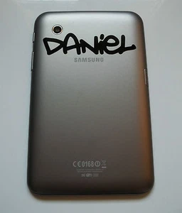 Samsung Galaxy Tab 7" inch Personalised Name Sticker in Graffiti 2 Font Tablet - Picture 1 of 3