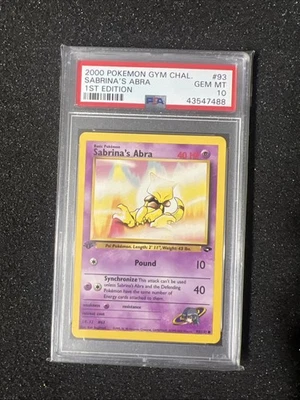 Pokemon PSA 10 1st Edition Gym Challenge Sabrina’s Abra - Image 1 of 2