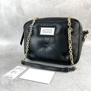 MAISON MARGIELA Glam Slam Chain shoulder bag black leather Auth FROM JAPAN - Picture 1 of 24