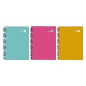 2026 Wiro Hardback Bright Diary A5 Size Week to View Diaries Full Year Planner - Picture 1 of 13