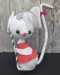 Vintage Jestia Ornament Filz Maus Weihnachten Pick Ornament Japan 4" 1960er - Bild 1 von 5