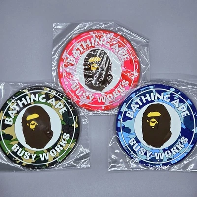 Juego de 3 posavasos de goma BAPE A Bathing Ape verde azul rosa camuflaje NUEVO Foto 1 de 3
