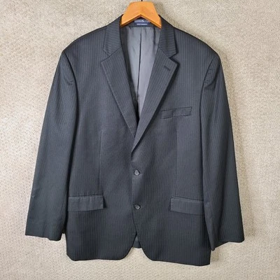 American Living Jacket мужской 44L черный в полоску блейзер шерстяная смесь 2 Btn костюм пальто - Изображение 1 из 4