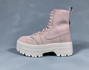 Nike Air Jordan 1 'Brooklyn' Pink Suede Platform FJ5737-601 Women's Size 7 - Picture 1 of 9