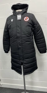 BNWT Reading Football Club Macron Black Long Padded Bench Coat Jacket Medium - Picture 1 of 8