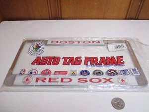 Boston Red Sox MLB Béisbol Souvenir 12" Metal Placa Auto Etiqueta Marco NUEVO - Imagen 1 de 4