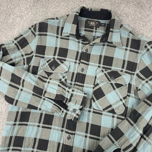 Camicia di flanella RRL Ralph Lauren doppia RL uomo M Matlock abbigliamento da lavoro a quadri western - Foto 1 di 9