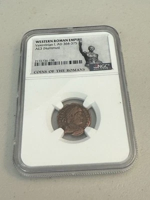 Western Roman Empire AD 364 - 375 Valentinian 1 AE3 NGC Graded - Image 1 of 4