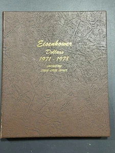 Dansco Album 8176 Eisenhower Dollars 1971 - 1978 Complete Set 32 UNC Coins (E1) - Picture 1 of 9