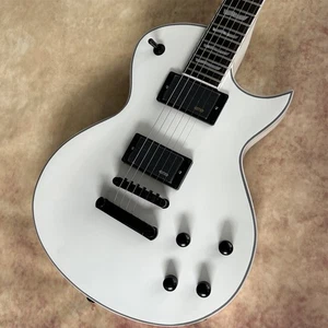 Custom Shop ESP White Solid Body Electric Guitar EMG Pickups Black Parts - Picture 1 of 12