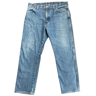 Pantalones de mezclilla Wrangler para hombre 36x30 azul algodón pierna recta corte vaquero Foto 1 de 4