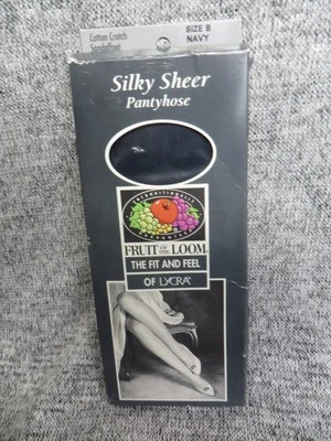 Pantimedias transparentes sedosas Fruit of the Loom para mujer talla B azul marino lycra sandalia EE. UU. Foto 1 de 3