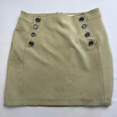 Minifalda Bailey 44 verde oliva estilo militar con detalles de botones para mujer talla 6 Foto 1 de 4