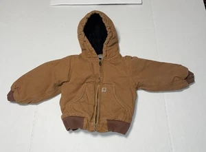 Carhartt Duck Canvas Hooded Full Zip Quilt Lined Insulated Jacket Sz-3T - Picture 1 of 7