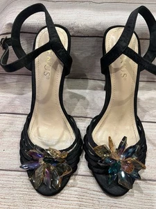 Venus Stiletto Open Toe Heels Multicolored Jewel Accents Buckle Ankle size 6 - Picture 1 of 8